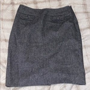 Grey woven pencil skirt